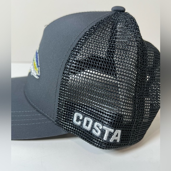New Without Tags Costa Del Mar Gray Fish Embroidered Hat Cap - Picture 7 of 7